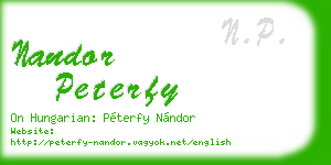 nandor peterfy business card